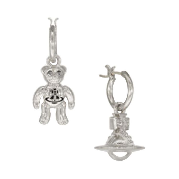Vivienne Westwood Ruby Small Hoop Earrings 'Crystal/Black'