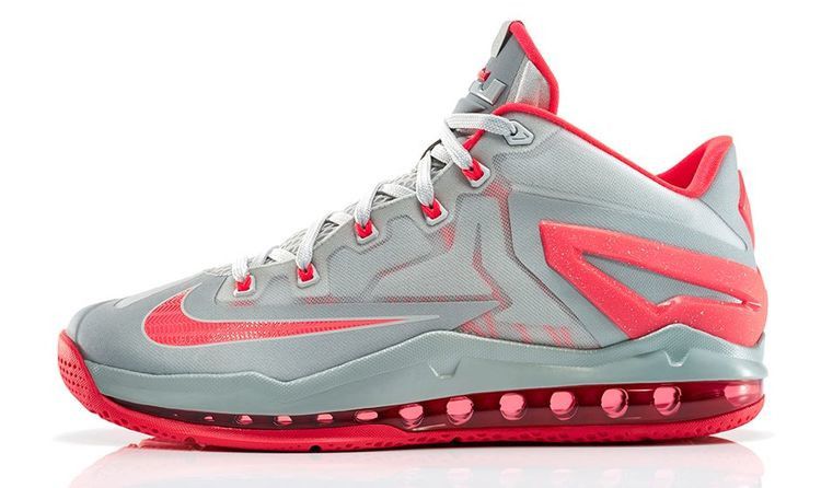 Nike LeBron 11 Low 'Base Grey Laser Crimson'