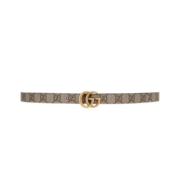 Gucci GG Marmont Reversible Thin Belt 'Beige/Ebony'