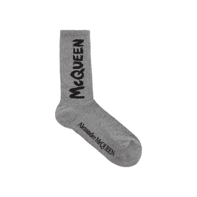 Alexander McQueen Graffiti Socks 'Graphite/Black'