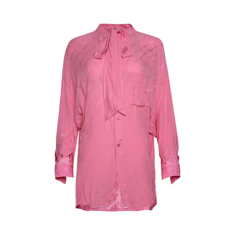 Balenciaga All Over Logo Blouse 'Pink Fluo'