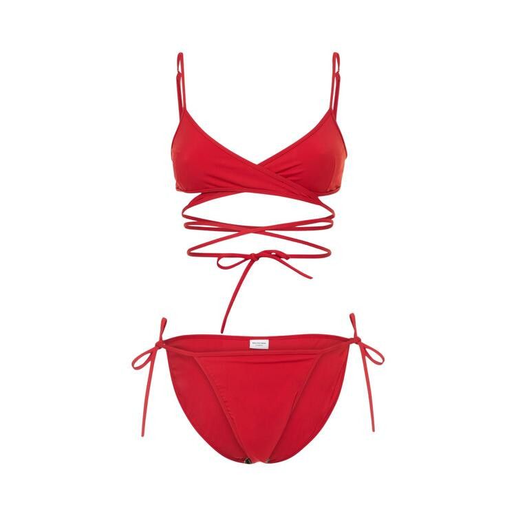 Balenciaga Wrap-Around Bikini Set 'Red'