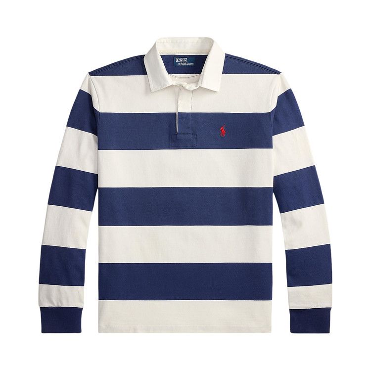 Polo Ralph Lauren Long-Sleeve Heavyweight Rugby Shirt 'Dark Cobalt/Deckwash White'