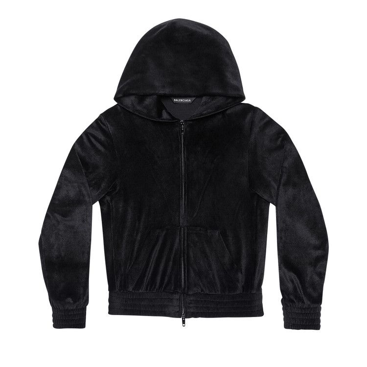 Balenciaga Fitted Zip Up Hoodie 'Black'
