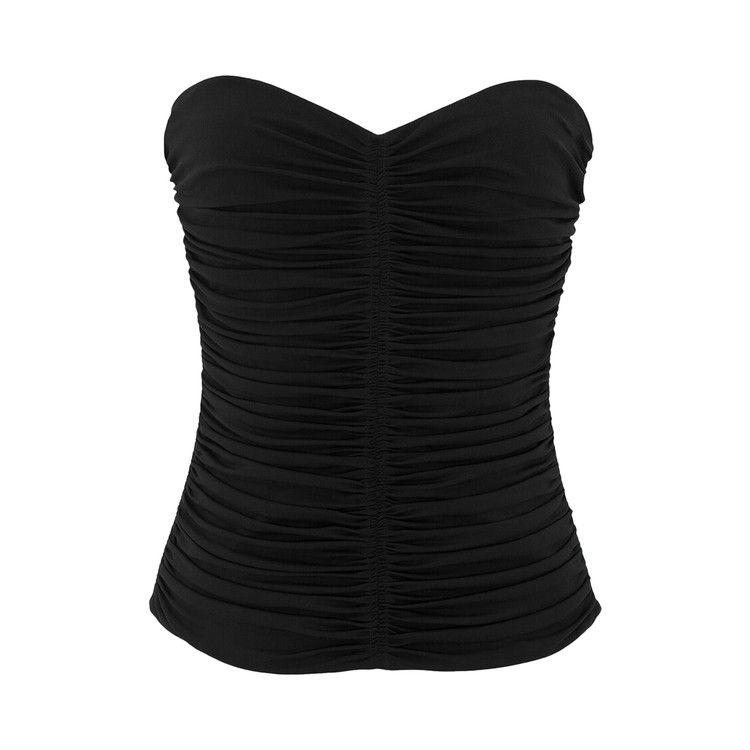 Saint Laurent Ruched Strapless Top 'Black'
