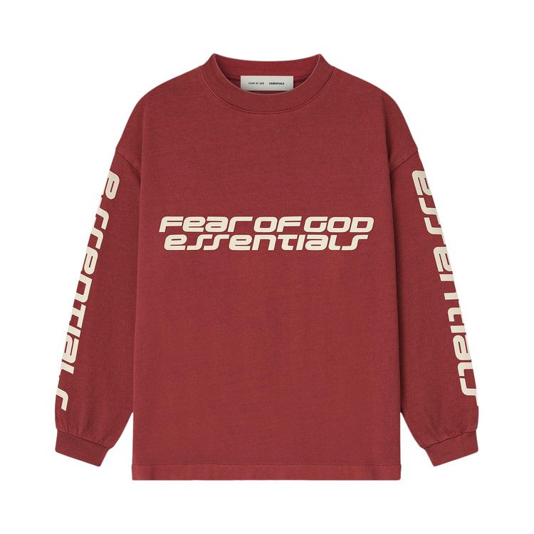 Fear of God Essentials Long-Sleeve Tee 'Crimson'