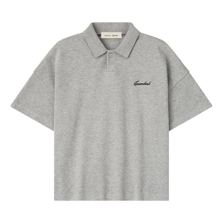 Fear of God Essentials Pique Signature Classic Polo 'Concrete Heather'