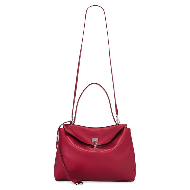 Balenciaga Rodeo Leather Shoulder Bag 'Cherry Red'