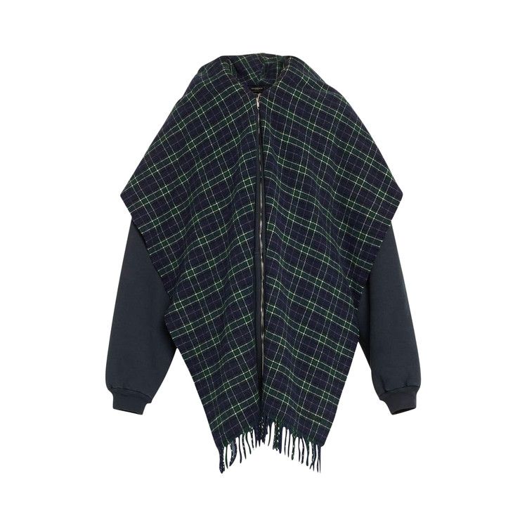 Balenciaga Scarf Zip-Up Hoodie 'Faded Black'