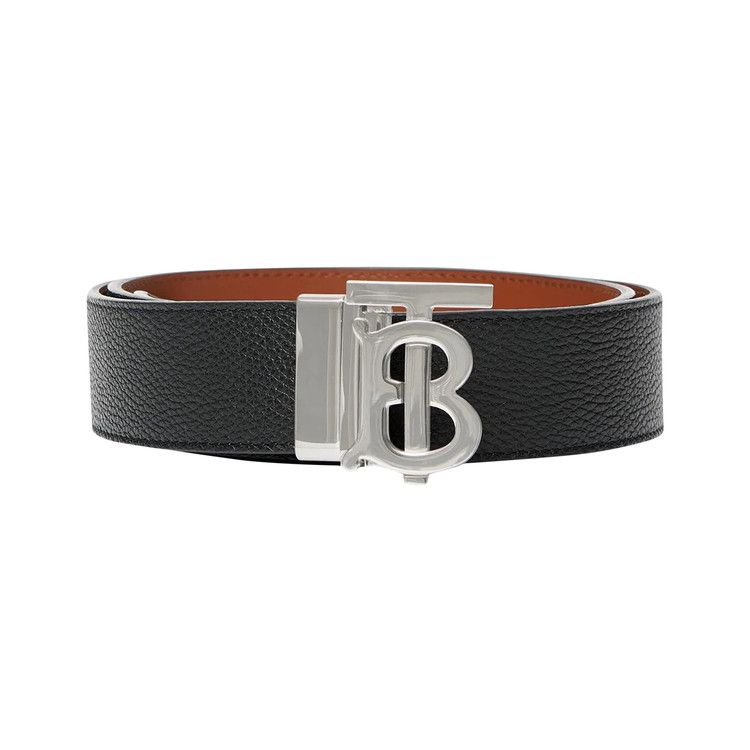 Burberry TB Logo Leather Belt 'Black/Tan'