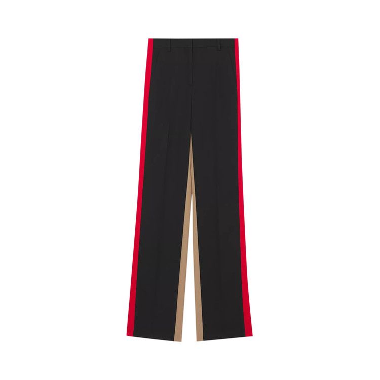 Burberry Colour Block Grain De Poudre Tailored Trousers 'Black'
