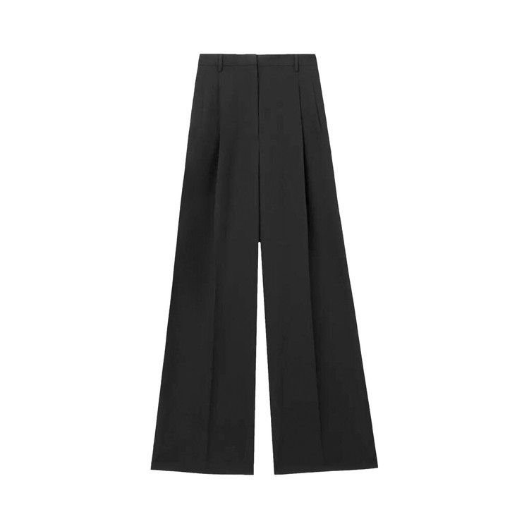 Burberry Double Pleated Wide Leg Trousers 'Black'