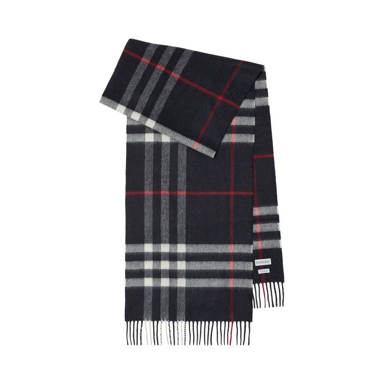 Burberry Check Cashmere Scarf 'Navy'