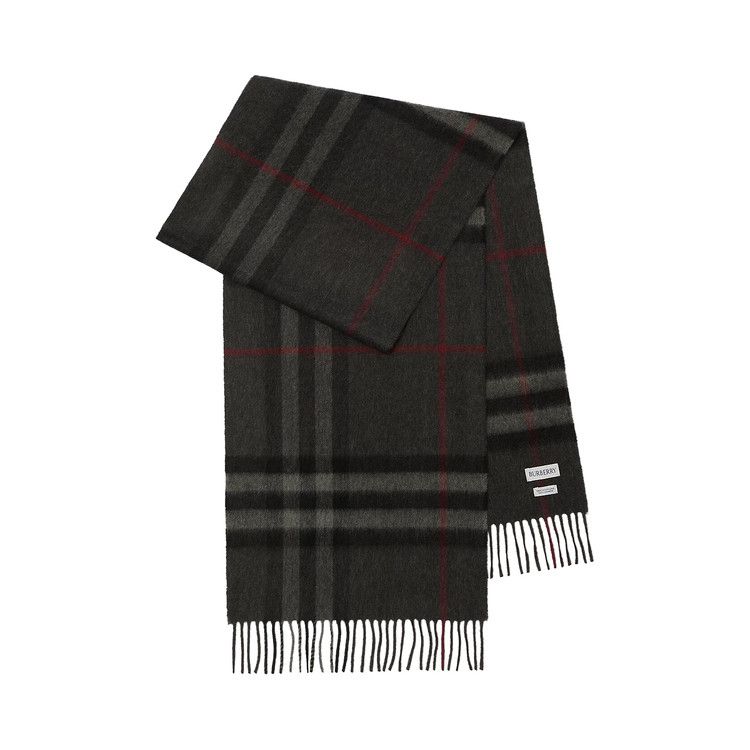 Burberry Check Cashmere Scarf 'Charcoal'