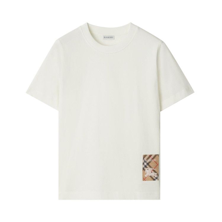 Burberry Check Label T-Shirt 'Chalk'