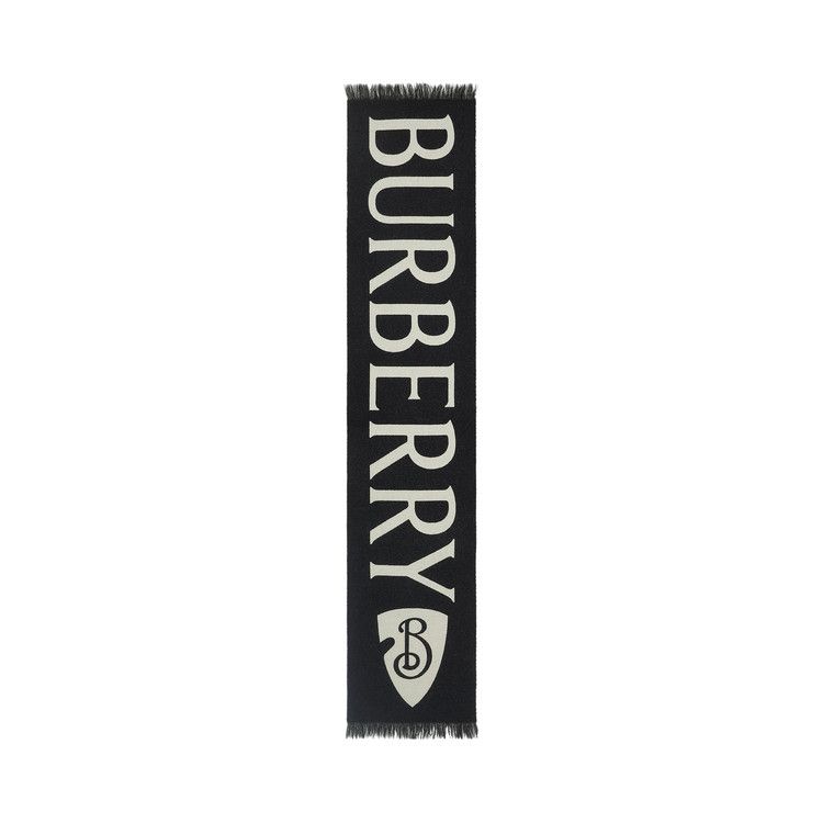 Burberry MU Text Logo Wool Scarf 'Black/Calico'