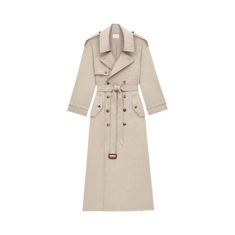 Saint Laurent Long Trench Coat 'Beige Clair'