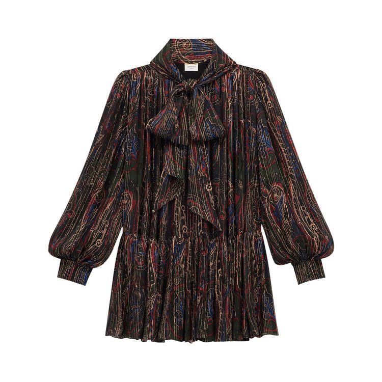 Saint Laurent Lavallière Dress 'Black/Multicolor'