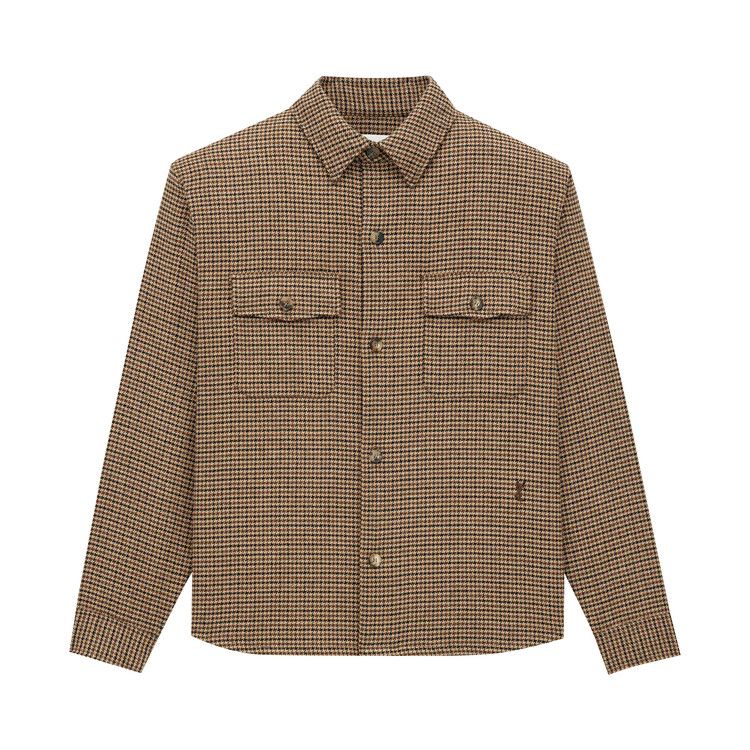 Saint Laurent Overshirt In Puppy Tooth 'Beige/Marron/Noir'