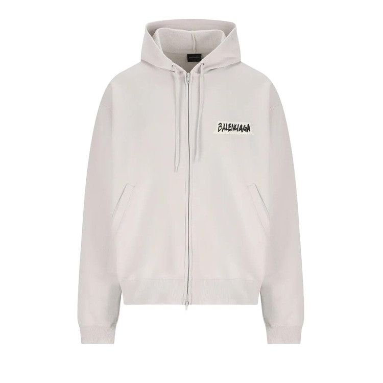 Balenciaga Over Zip-Up Hoodie 'Dirty White'
