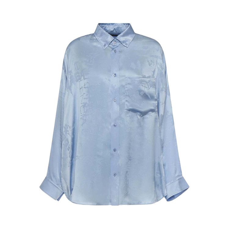 Balenciaga Long-Sleeve Cocoon Shirt 'Baby Blue'