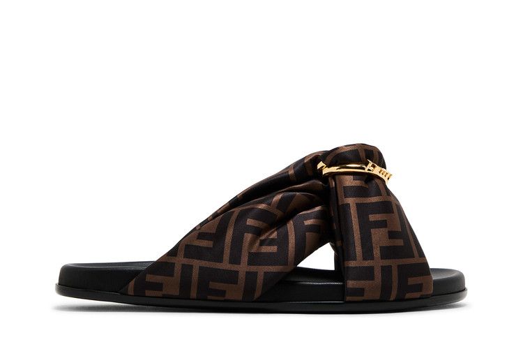 Fendi Wmns Feel FF Satin Slide 'Brown'