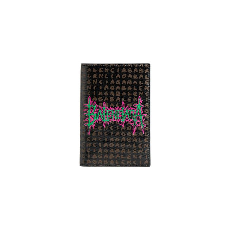 Balenciaga Snob Passport Holder 'Black/Metal Grass'