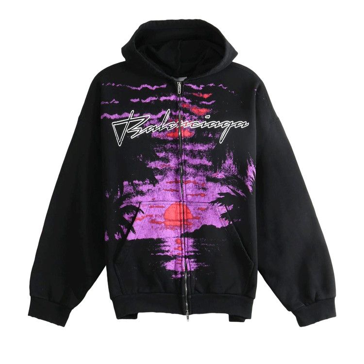 Balenciaga Zip-Up Hoodie 'Black'