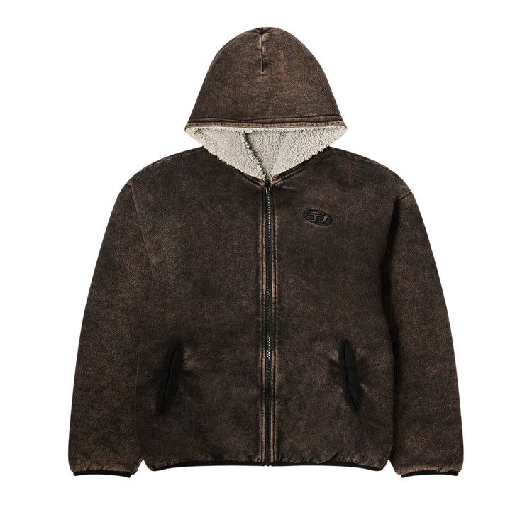 Diesel Reversible Hooded Zip Up Jacket 'Brown'