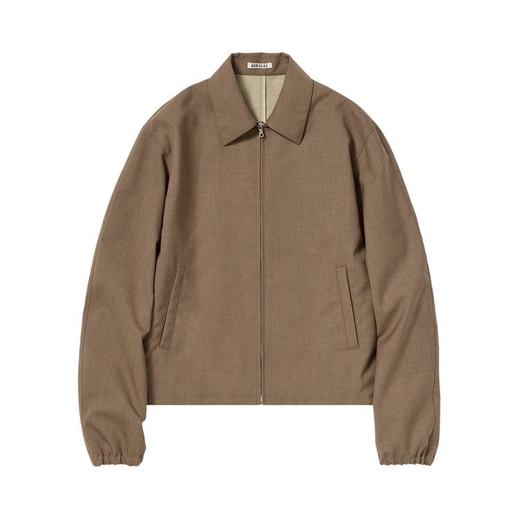 Auralee Bonded Tropical Wool Zip Blouson 'Top Brown'