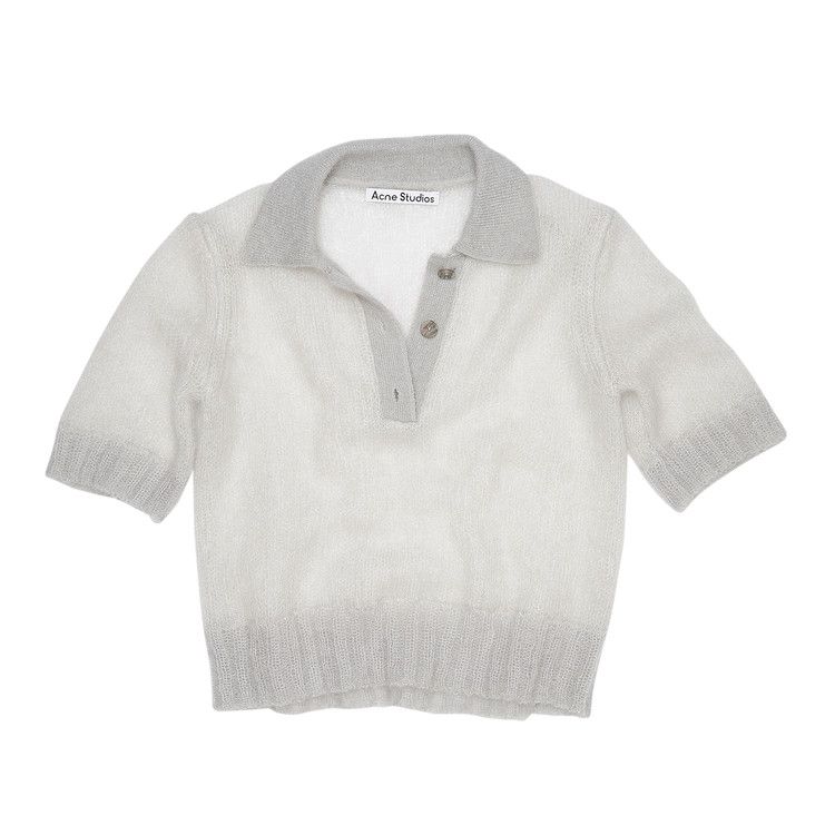 Acne Studios Mohair Polo Shirt 'Pale Grey'