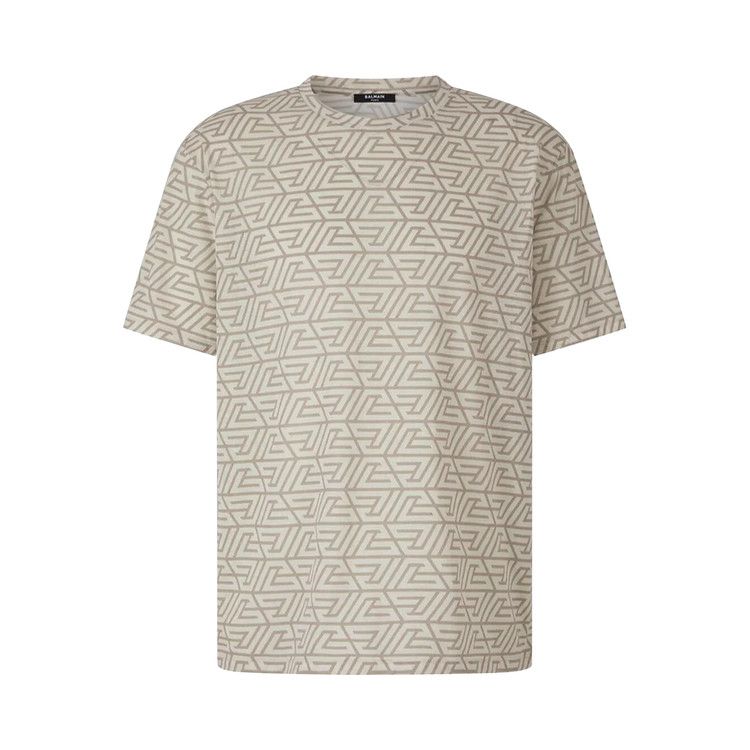 Balmain Pyramid Monogram Printed T-Shirt 'Beige/Light Khaki'