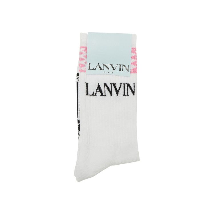Lanvin Curb Socks 'White/Light Pink'