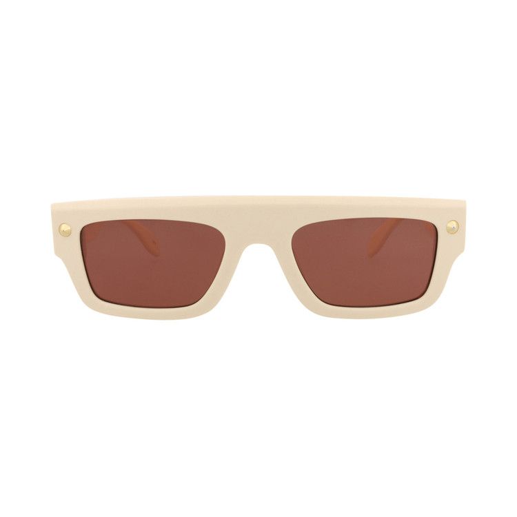 Alexander McQueen Square Sunglasses 'Ivory/Brown'
