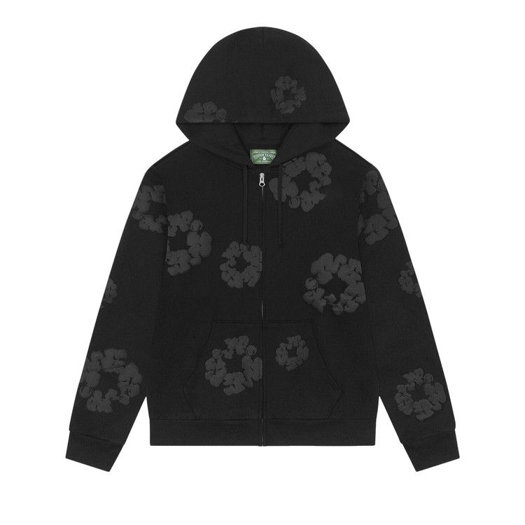 Denim Tears Mono Cotton Wreath Zip Hoodie 'Black'