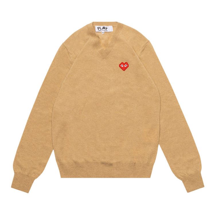 Comme des Garçons PLAY Heart V Neck Pullover 'Camel'