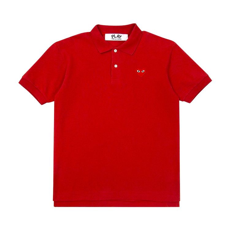 Comme des Garçons PLAY Big Heart Polo T-Shirt 'Red'