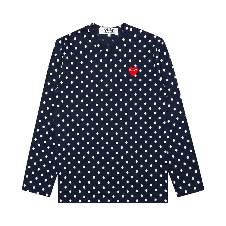 Comme des Garçons PLAY Heart Polka Dot T-Shirt 'Navy/White'