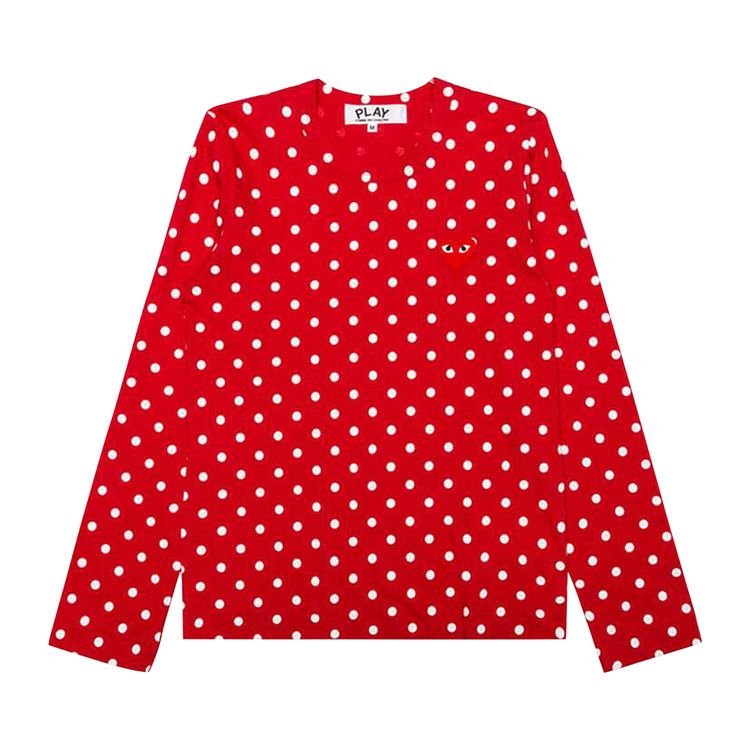 Comme des Garçons PLAY Polka Dot Long Sleeve T-Shirt 'Red'