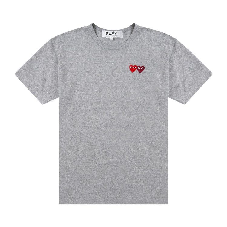 Comme des Garçons PLAY Double Heart T-Shirt 'Grey'