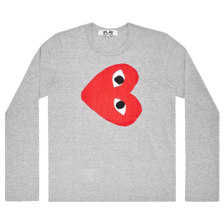 Comme des Garçons PLAY Sideways Logo Long-Sleeve Tee 'Grey'