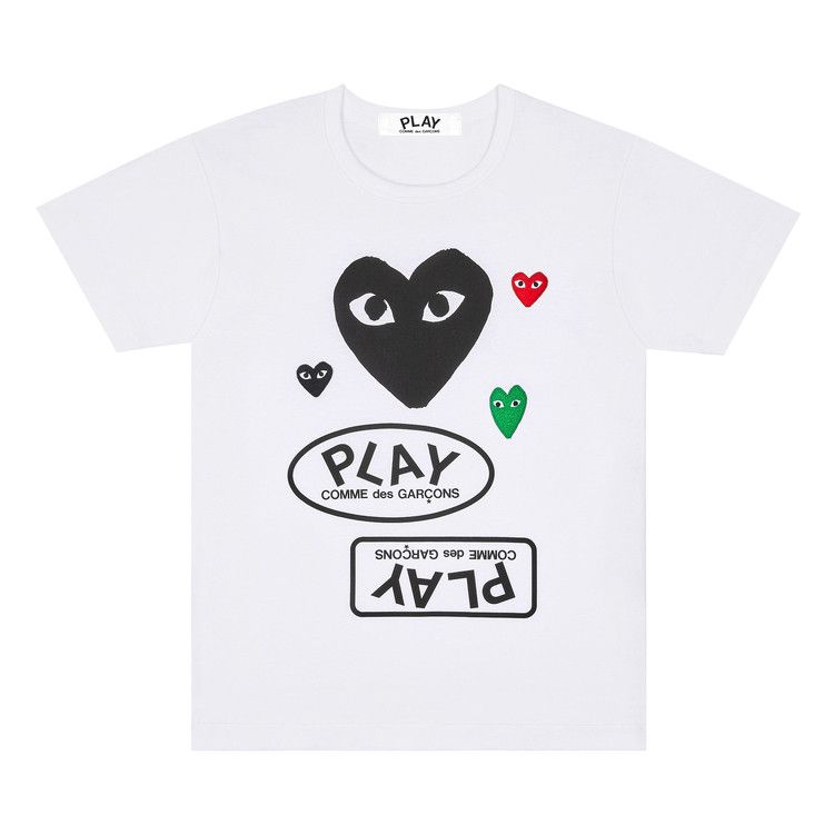 Comme des Garçons PLAY Multi Logo Short-Sleeve T-Shirt 'White'