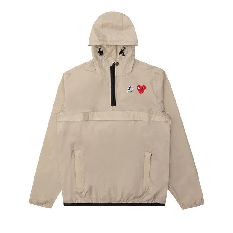 Comme des Garçons PLAY x K Way Half Zip Jacket 'Beige'
