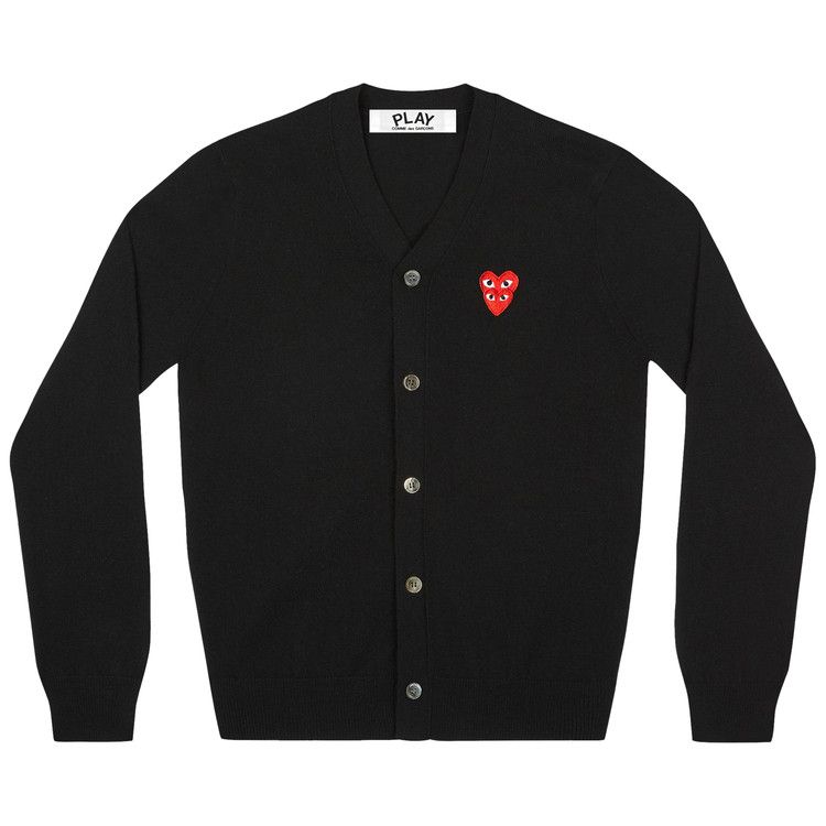 Comme des Garçons PLAY Double Heart Cardigan 'Black'