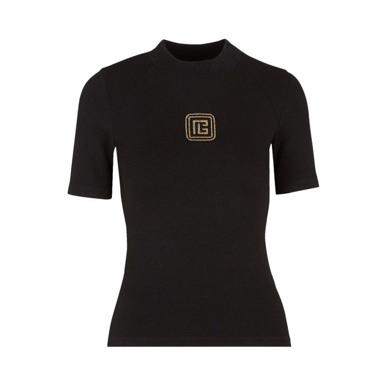 Balmain Raglan Retro PB T-Shirt 'Noir/Or'