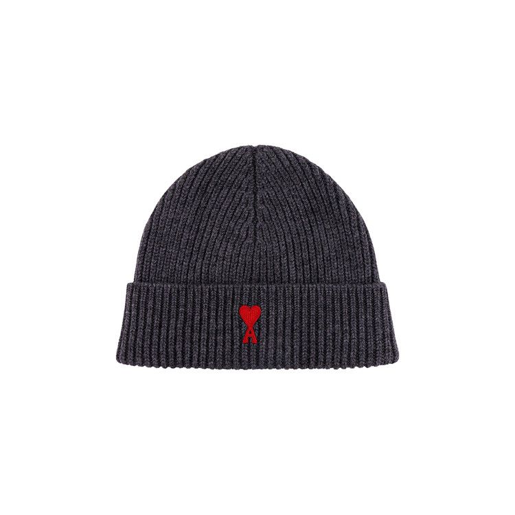 Ami Beanie 'Heather Grey/Red'