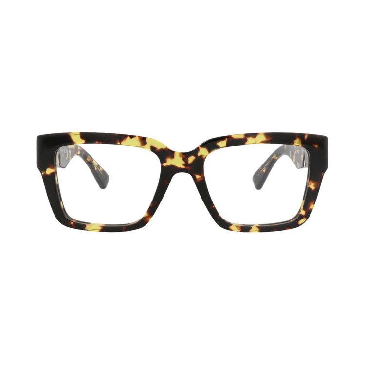 Bottega Veneta Square-Frame Recycled Acetate Optical Frames 'Havana/Transparent'