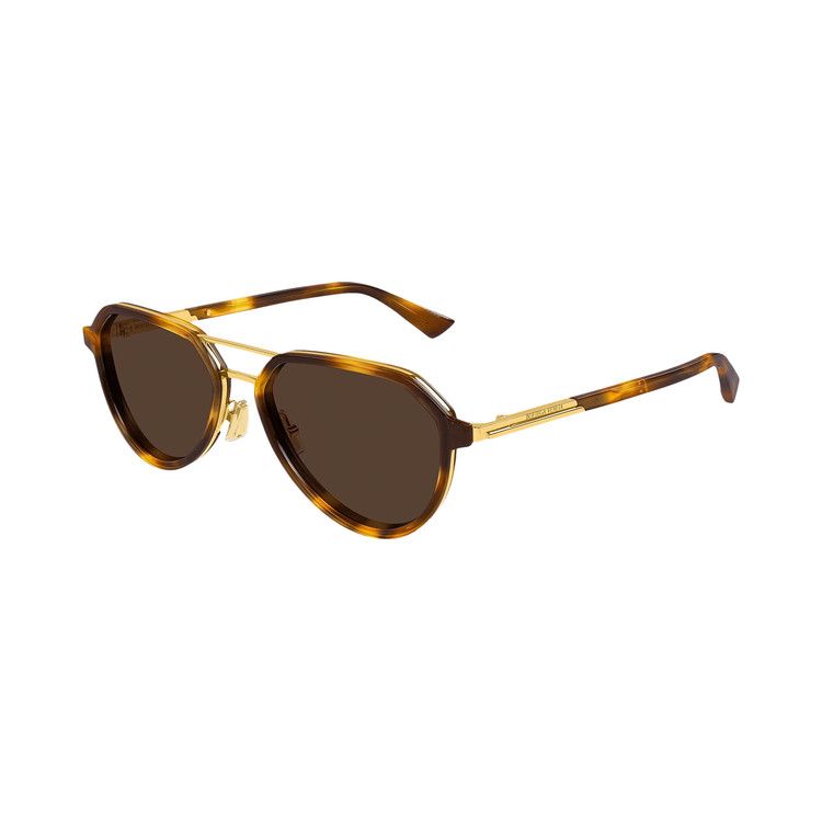 Bottega Veneta Forte Aviator Sunglasses 'Havana/Gold/Brown'
