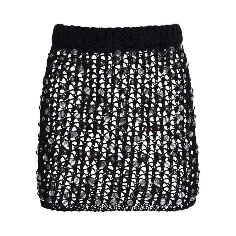 Coperni Beaded Knitted Skirt 'Black'
