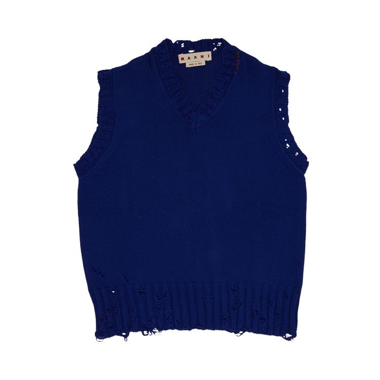 Marni Dishevelled V Neck Sweater 'Bluette'